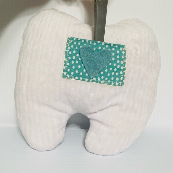 Tooth Fairy Pillow Rosy Cheeks Polka Dot & Heart Pocket 8.5" T x 8" W - Picture 9 of 10